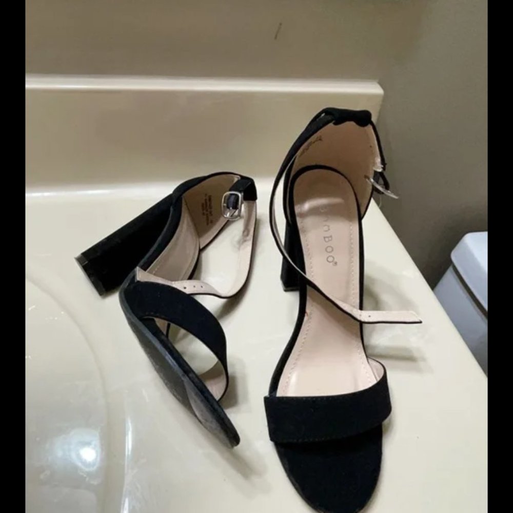 BAMBOO Women's Strap Heeled Sandal US 5.5